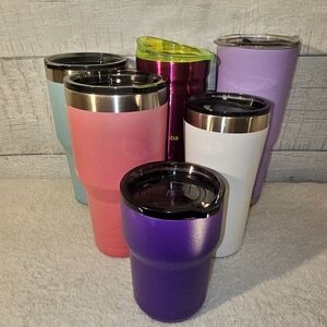 Lot Of 6 Stainless Steel Tumblers Artic, Magellan, Bubba..READ